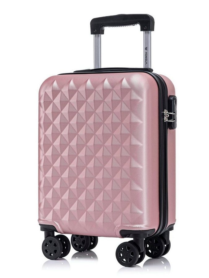 YONSLY Hartschalen-Trolley Reisekoffer Trolley Hartschalenkoffer Rollkoffer mit 4 Rollen, 4 Rollen, ABS und Aluminium, Zahlenschloss, 360°-Doppelrollen, Gummigriff von YONSLY