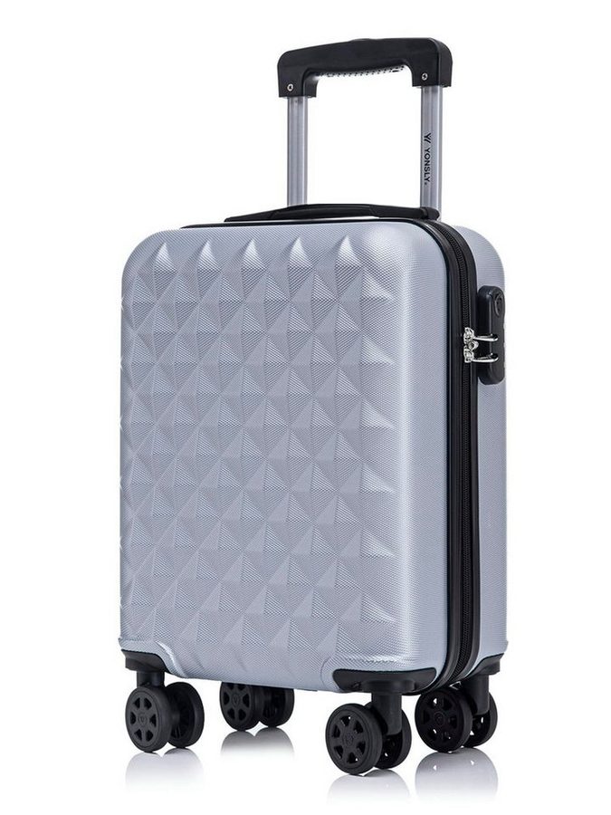 YONSLY Hartschalen-Trolley Reisekoffer Trolley Hartschalenkoffer Rollkoffer mit 4 Rollen, 4 Rollen, ABS und Aluminium, Zahlenschloss, 360°-Doppelrollen, Gummigriff von YONSLY