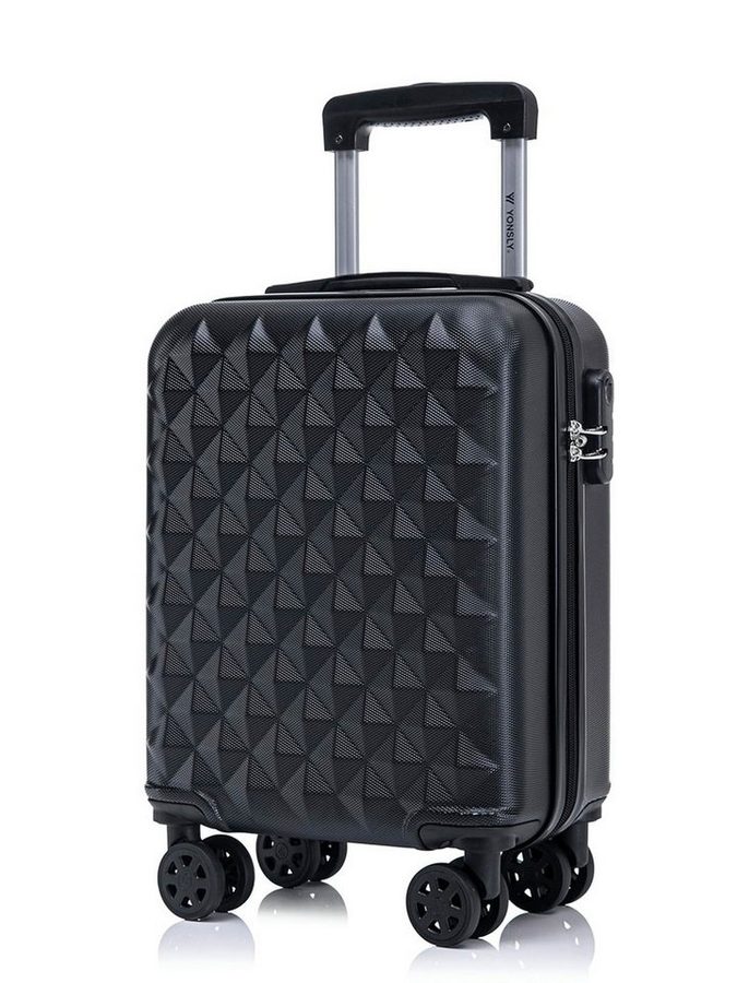 YONSLY Hartschalen-Trolley Reisekoffer Trolley Hartschalenkoffer Rollkoffer mit 4 Rollen, 4 Rollen, ABS und Aluminium, Zahlenschloss, 360°-Doppelrollen, Gummigriff von YONSLY
