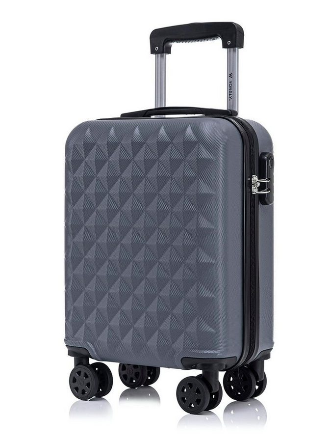 YONSLY Hartschalen-Trolley Reisekoffer Trolley Hartschalenkoffer Rollkoffer mit 4 Rollen, 4 Rollen, ABS und Aluminium, Zahlenschloss, 360°-Doppelrollen, Gummigriff von YONSLY