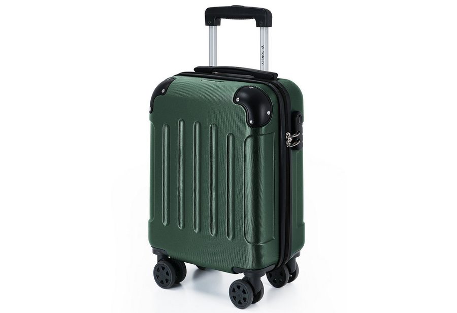 YONSLY Hartschalen-Trolley Hartschalen-Reisekoffer Trolley Rollkoffer in S/M/L/XL Größen, 4 Rollen, mit 360°-Lenkrollen, Zahlenschloss und mehrstufigem Teleskopgriff von YONSLY