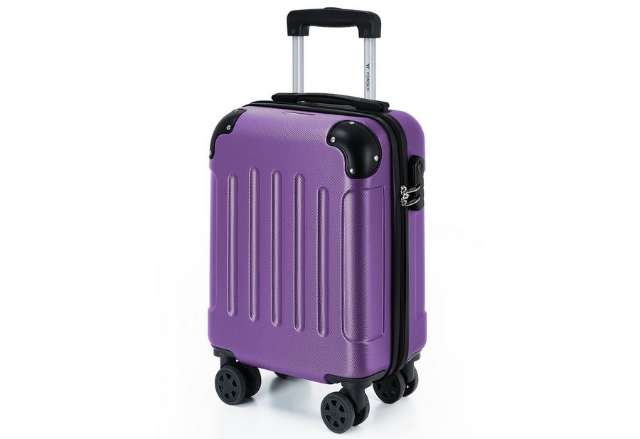 YONSLY Hartschalen-Trolley Hartschalen-Reisekoffer Trolley Rollkoffer in S/M/L/XL Größen, 4 Rollen, mit 360°-Lenkrollen, Zahlenschloss und mehrstufigem Teleskopgriff von YONSLY