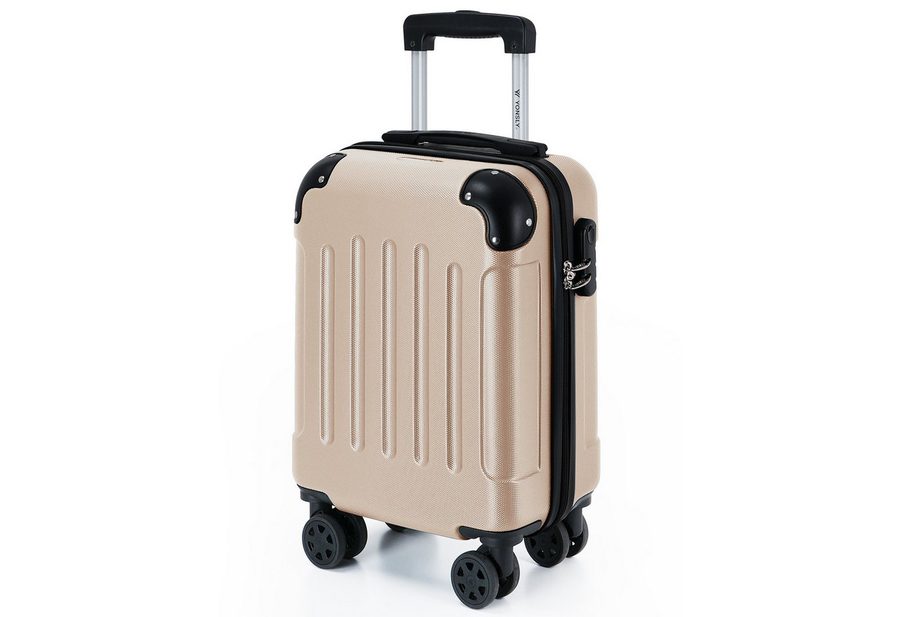 YONSLY Hartschalen-Trolley Hartschalen-Reisekoffer Trolley Rollkoffer in S/M/L/XL Größen, 4 Rollen, mit 360°-Lenkrollen, Zahlenschloss und mehrstufigem Teleskopgriff von YONSLY