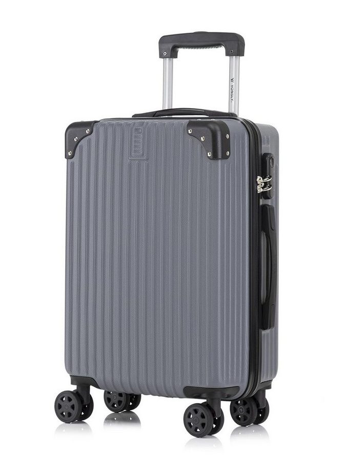 YONSLY Hartschalen-Trolley Reisekoffer ABS Hartschalen Trolley, Rollkoffer Handgepäck, 4 Rollen, Sicherheitsschloss, Weichem Gummigriff,56/66/76 cm, 45/69/99 L von YONSLY