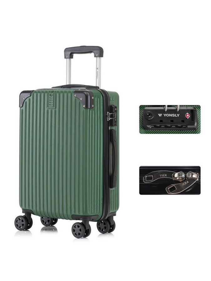 YONSLY Hartschalen-Trolley Premium Reisekoffer Hartschalen-Trolley Kabinenkoffer, 4 Rollen, TSA-Schloss, YKK-Reißverschluss, austauschbare Rollen und Griffe von YONSLY