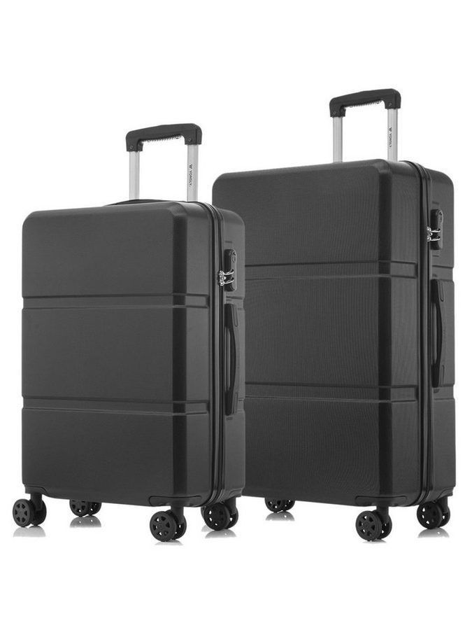 YONSLY Kofferset Reisekoffer Set Hartschale ABS, 4 Rollen, (Spar-Set, 2 tlg., Hartschalen Trolley Set), Wasserabweisend Stoßfest Robust von YONSLY
