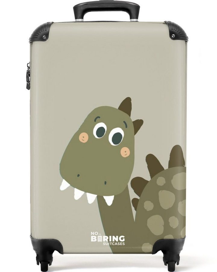 NoBoringSuitcases.com© Kinderkoffer Dinosaurier - Grün - Kinder - Junge - Design 55x35x20cm, Kinder Koffer Klein, Trolley Handgepäck, Reisekoffer von NoBoringSuitcases.com©