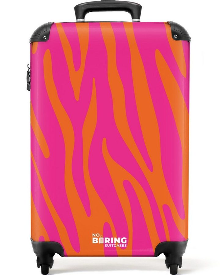 NoBoringSuitcases.com© Hartschalen-Trolley Rosa und orangefarbener Zebradruck 55x35x20cm, Handgepäck Koffer & Trolleys, Luggage, Reisekoffer Frauen von NoBoringSuitcases.com©