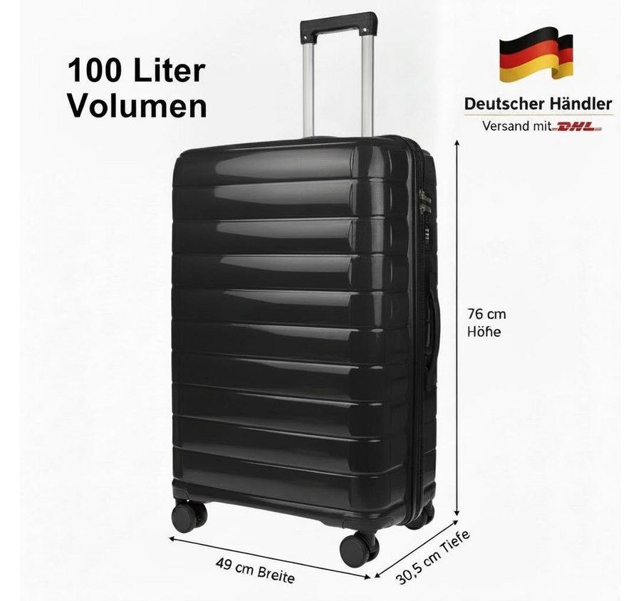 Christian Wippermann Business-Trolley XL Großer Koffer für Herren Damen Hartschalenkoffer, 4 Rollen, mit TSA-Schloss von Christian Wippermann