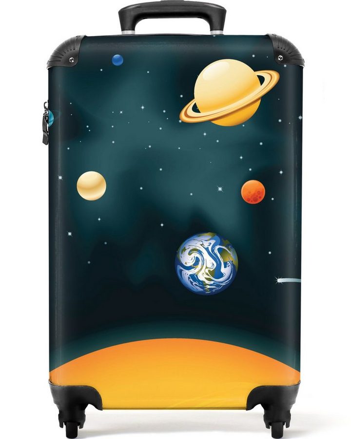 NoBoringSuitcases.com© Kinderkoffer Planeten - Weltraum - Erde - Kinder 55x35x20cm, Handgepäck Koffer, Hartschalenkoffer Kinder, Reisekoffer Jungen von Noboringsuitcases.Com