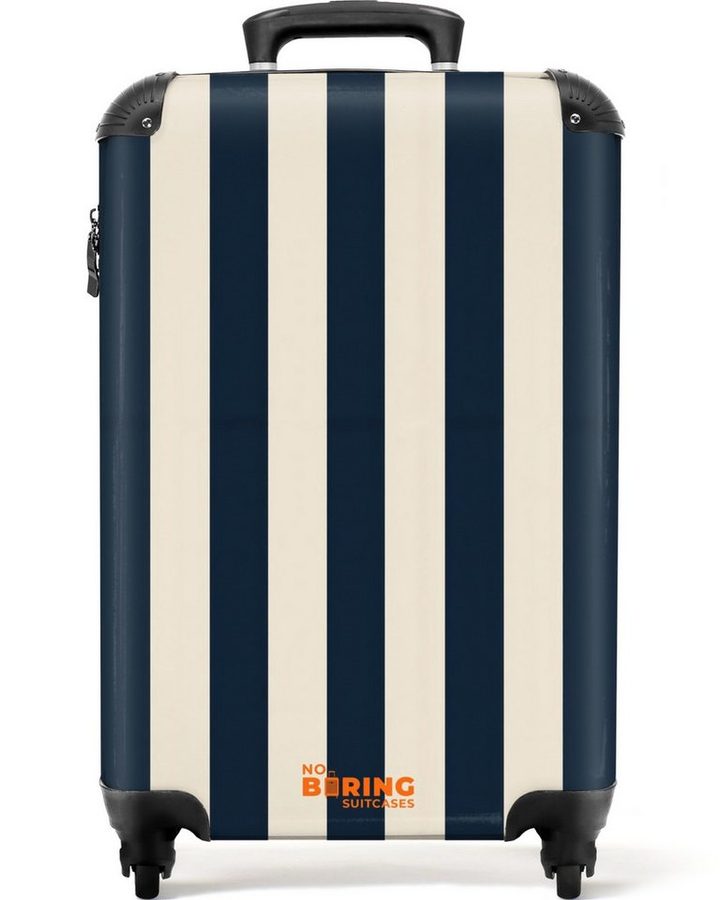 NoBoringSuitcases.com© Hartschalen-Trolley Vertikale Streifen - Blau - Creme 55x35x20cm, Handgepäck Koffer & Trolleys, Luggage, Reisekoffer Frauen von NoBoringSuitcases.com©