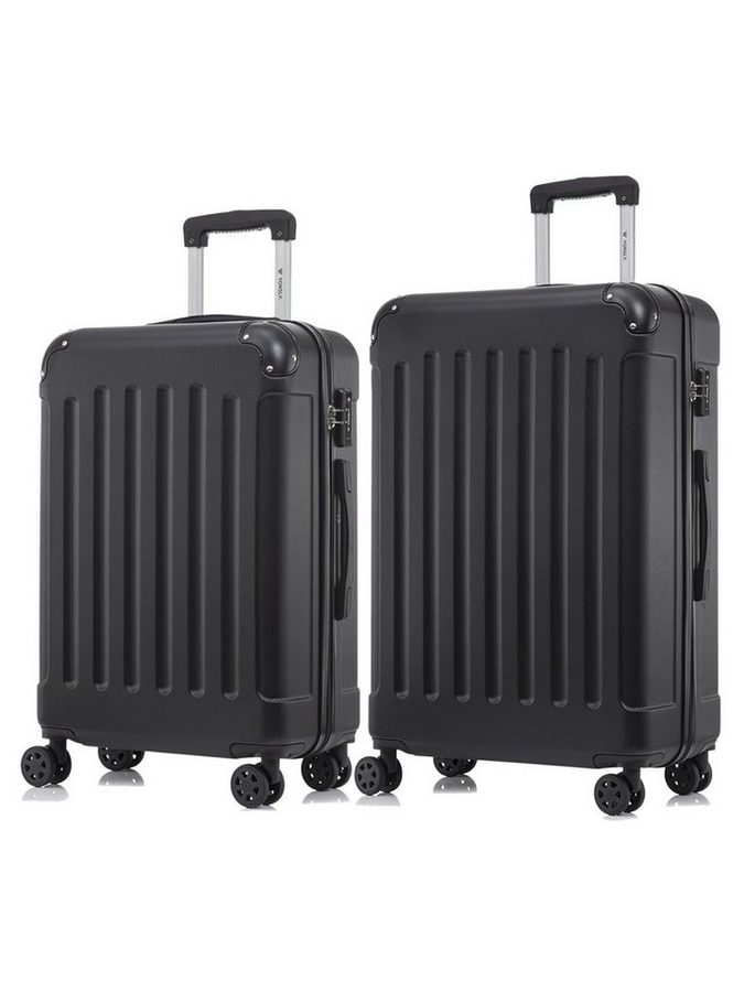 YONSLY Kofferset Premium Hartschalen-Reiseset aus ABS mit robustem YKK-Reißverschluss, 4 Rollen, (Reisekoffer-Set, 2 tlg., L-XL-Set), TSA-Schloss, 360°-Doppelrollen und austauschbaren Rollen und Griffen von YONSLY