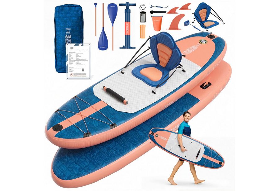 GUNJI Inflatable SUP-Board Stand-up Paddleboard 320*80*15 cm mit Paddel und Pumpe, (2-in-1 aufblasbares Stand Up Paddle Board Set, aufblasbare Stand Up Paddle Boards Surfboards Belastbarkeit bis zu 130 kg Farben verfügbar) von GUNJI