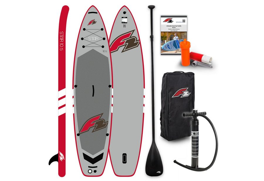F2 SUP-Board F2 SUP Stand Up Paddle Board Star 350cm 11,5 Grau, Aufblasbar, (Set) von F2
