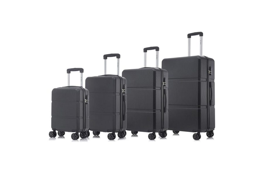 YONSLY Trolleyset Koffer Set 4-tlg, Trolley Reisekoffer mit 4x 360° Rollen, 4 Rollen, (4 tlg., Hartschalen Koffer Set S/M/L/XL), Zahlenschloss, Weicher Gummigriff von YONSLY