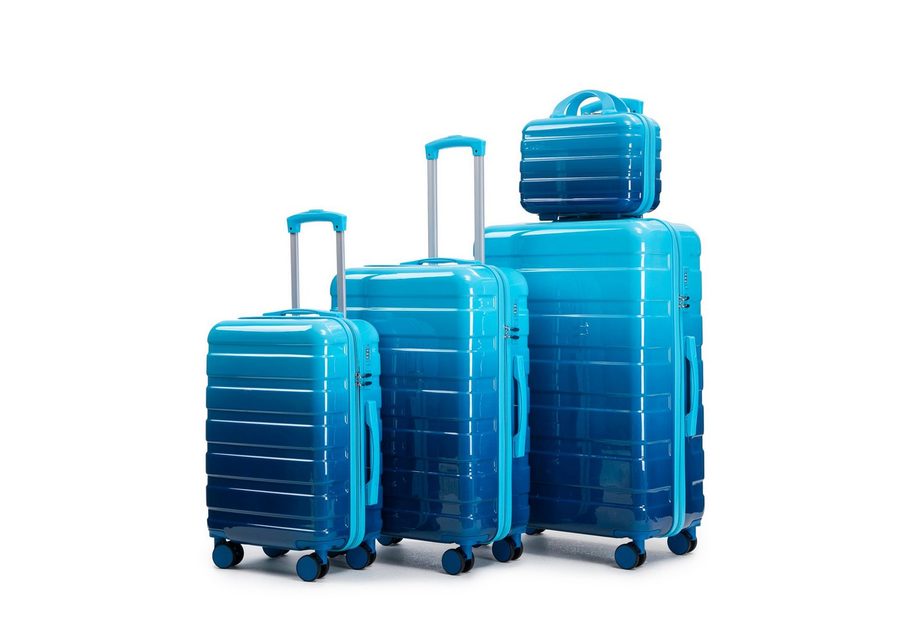 GLP Trolleyset 14"/20"/24"/28" PC-Hartschalen Koffer Set für jede Reise, (Hartschalen-Koffer mit leisen 360° Rädern, 4 tlg., Leicht & strapazierfähig), ergonomischem Teleskopgriff für Reisen & Business von GLP