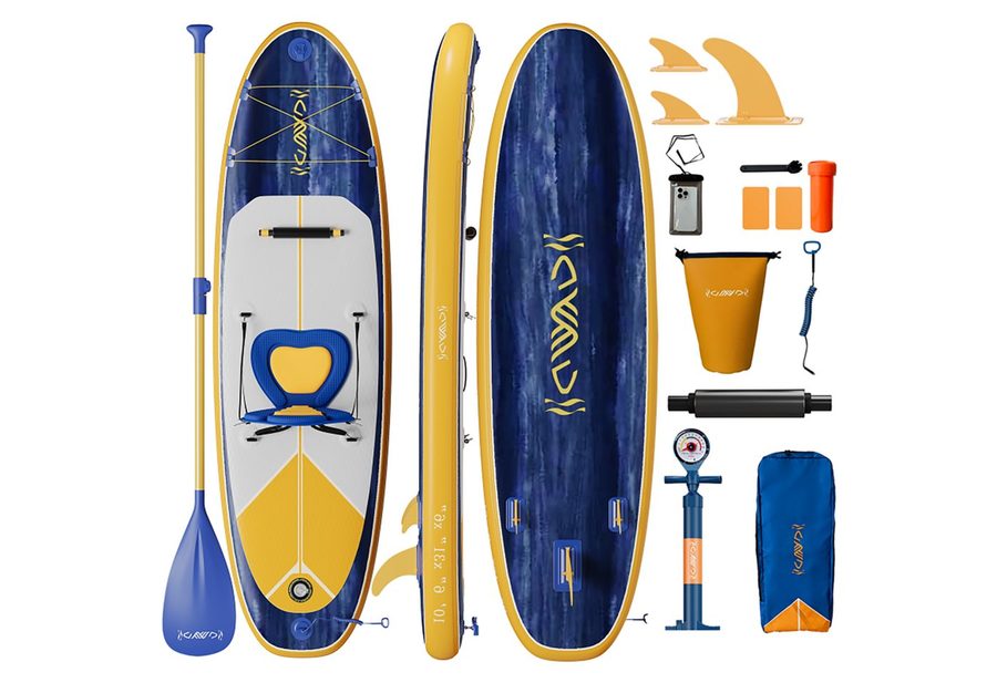 HOMALL Inflatable SUP-Board Aufblasbares Stand Up Paddle Board mit Halter, Sitz und Fußband, 320cm SUP-Board Set mit Action-Cam Halterung, Bis 130kg von HOMALL