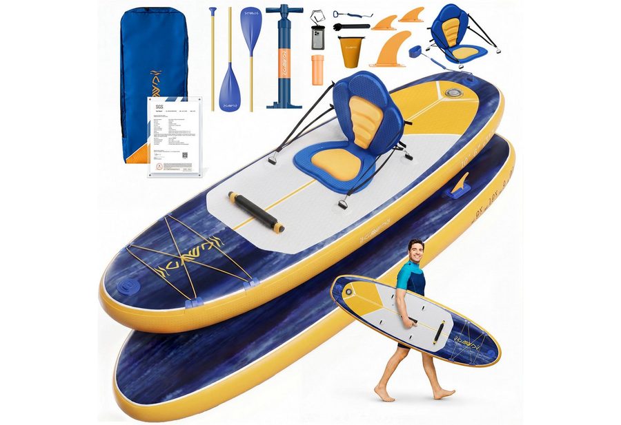 GUNJI Inflatable SUP-Board Stand-up Paddleboard 320*80*15 cm mit Paddel und Pumpe, (2-in-1 aufblasbares Stand Up Paddle Board Set, aufblasbare Stand Up Paddle Boards Surfboards Belastbarkeit bis zu 130 kg Farben verfügbar) von GUNJI