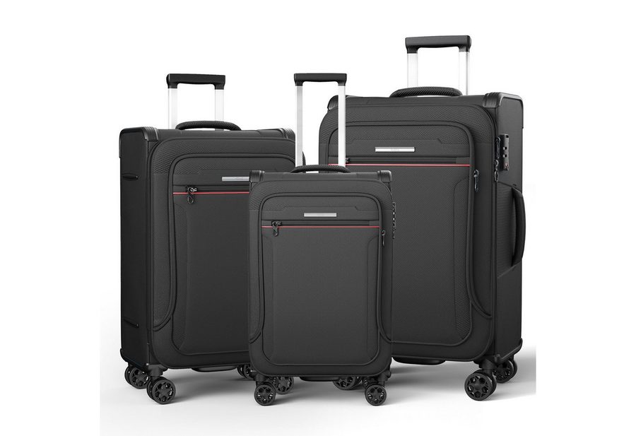 Verage Weichgepäck-Trolley Toledo Weichschalenkoffer Reisekoffer, 4 Rollen, TSA-Schloss, erweiterbar Stoffkoffer Volumenerweiterung S/M/L/Sets von Verage