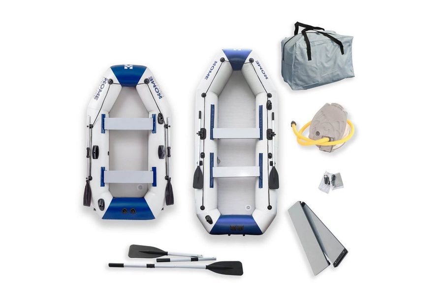 HOME DELUXE Schlauchboot PIKE Eco, (Set, -, Zwei Paddle, Reparatur Kit, Transporttasche und Luftpumpe), PVC, 3 lagig Konstruktion, extra stark, ohne Motor von Home Deluxe