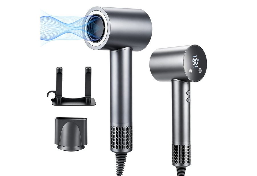 CkeyiN Pro Haartrockner Ionic,Hair Dryer Leise,Haarföhn 110000 RPM,30℃/50℃/70℃/90℃, 1500 W, Mit Magnetdüse,36m/s,Schnelles Trocknen,Kaltlufttaste, für alle Haarlängen und -strukturen von CkeyiN Pro