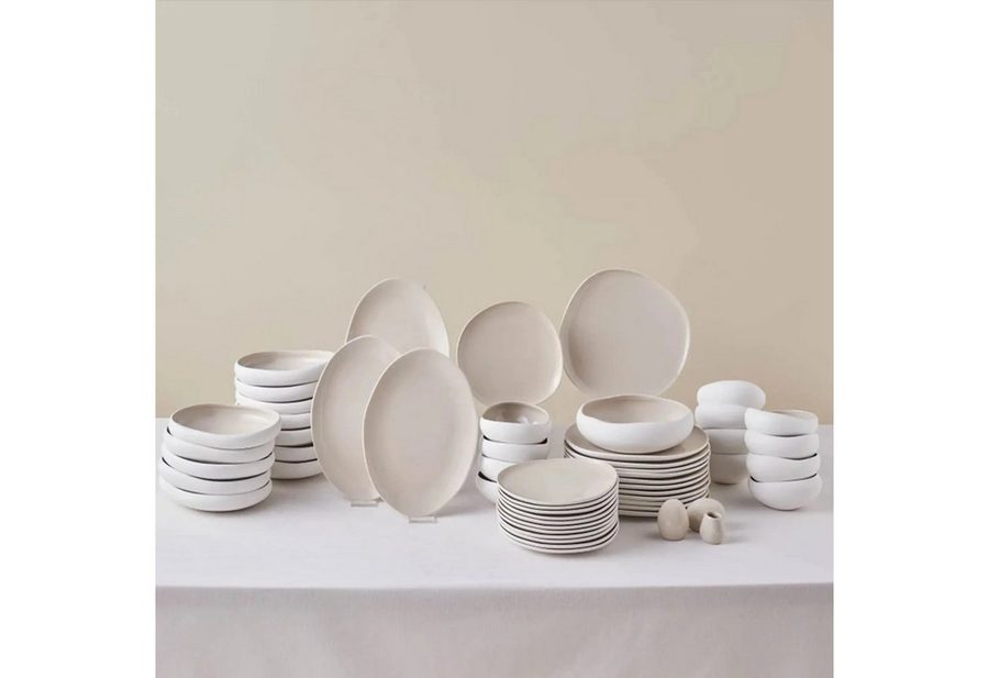 Karaca Geschirr-Set Karaca Earth Collection Cupid Tafelservice 55-tlg. für 12 Personen, 12 Personen, Steinzeug von Karaca
