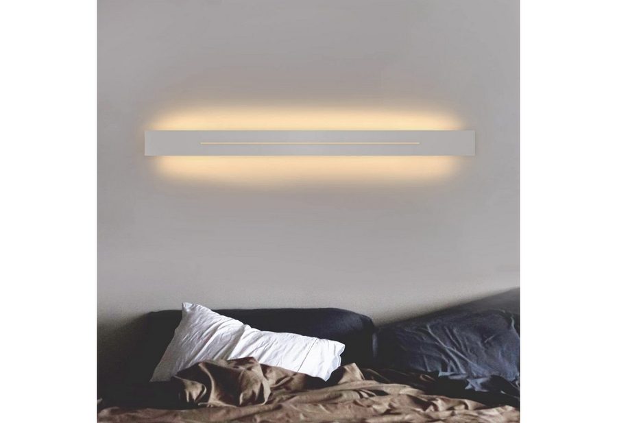 Nettlife LED Wandleuchte 60cm Weiß warmweiß schlanke, LED fest integriert, Warmweiß, für Treppenhaus Schlafzimmer Flur Wohnzimmer Kinderzimmer von Nettlife