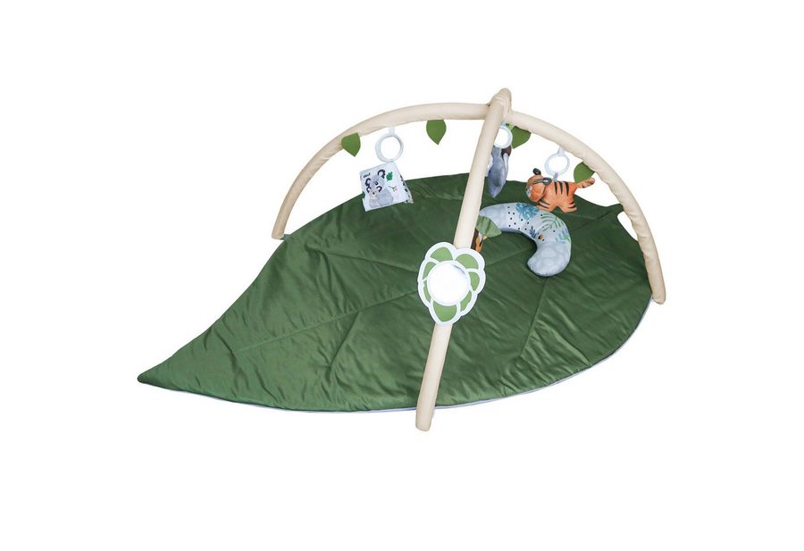 JEOBEST Spielbogen Kriechende Decke für Kinderzimmer, Rutschfeste Bodendecke, Blattform, Spieldecke Baby Gym Activity Decke mit 6 Abnehmbare Spielzeuge von JEOBEST