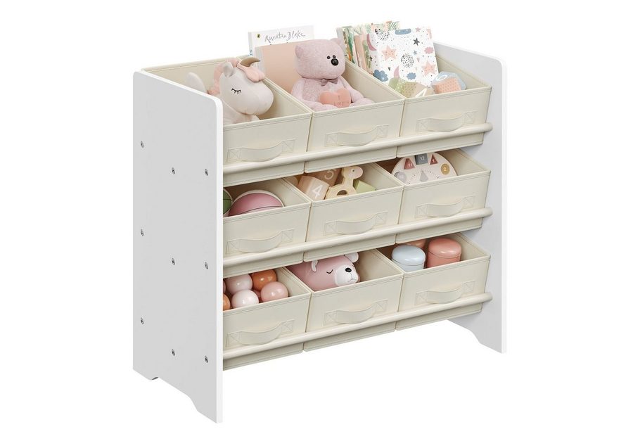 SONGMICS Spielzeugtruhe Kinderregal Spielzeugregal, 29,5 x 62,5 x 60 cm, Kinderzimmer Regal, geräumig, Bücherregal Kinder von SONGMICS