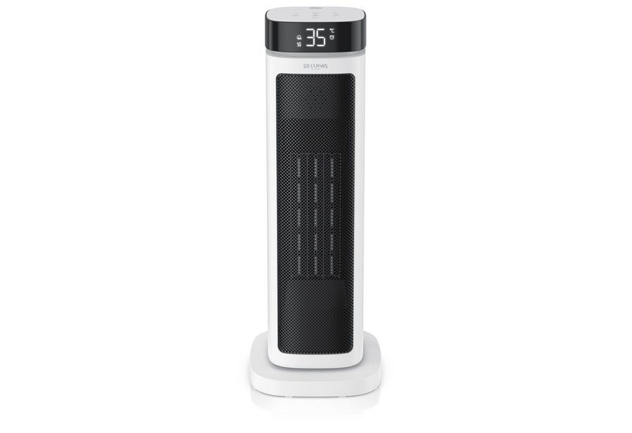 Brandson Heizlüfter Keramik, energiesparend, 12h-Timer, Fernbedienung, LED-Display, 2000 W, Badezimmer, Thermostat, ECO-Modus, Oszillation, Kippschutz von Brandson