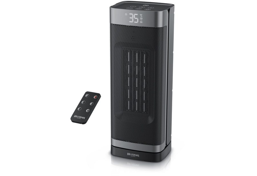 Brandson Heizlüfter Keramik, 2000 W, Heizgerät, Timer, Oszillation 70 Grad, Fernbedienung, 2000 W, energiesparend, ECO-Modus, Lüftermodus, 10-35°C, Preisträger 2026 von Brandson
