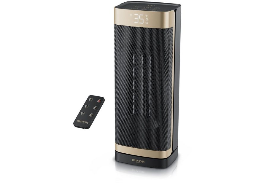 Brandson Heizlüfter Keramik, 2000 W, Heizgerät, Timer, Oszillation 70 Grad, Fernbedienung, 2000 W, energiesparend, ECO-Modus, Lüftermodus, 10-35°C, Preisträger 2026 von Brandson