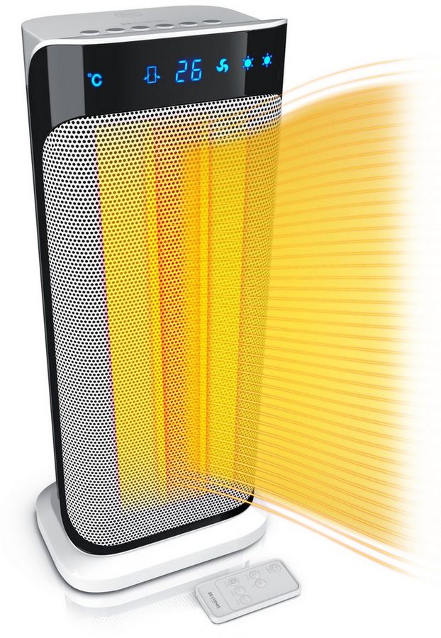 Brandson Heizlüfter Fernbedienung, energiesparend, leise, Oszillation, Keramik Heizung, 2000 W, Timer, Preisträger 2026, GS zertifiziert, Badezimmer Keramikheizlüfter von Brandson
