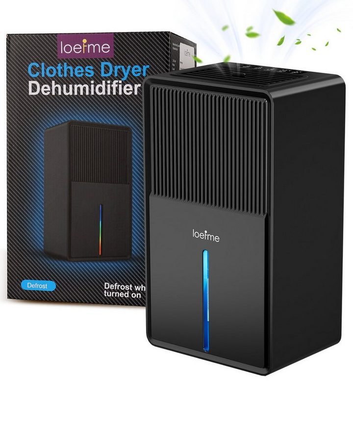 loefme Luftentfeuchter 3L Tank, für 30 m³ Räume, Entfeuchtung 0,80 l/Tag, Tank 3,00 l, Leise, 7 Farbige Licht, Trocknungsmodus, Elektrische Luftreinigung von loefme