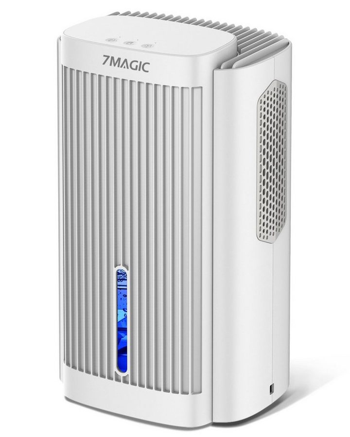 7MAGIC Luftentfeuchter, für 50 m³ Räume, Entfeuchtung 1,10 l/Tag, Tank 2,80 l, Luftentfeuchter Elektrisch, Entfeuchter Leise, Schlafmodus, LED-Licht von 7MAGIC