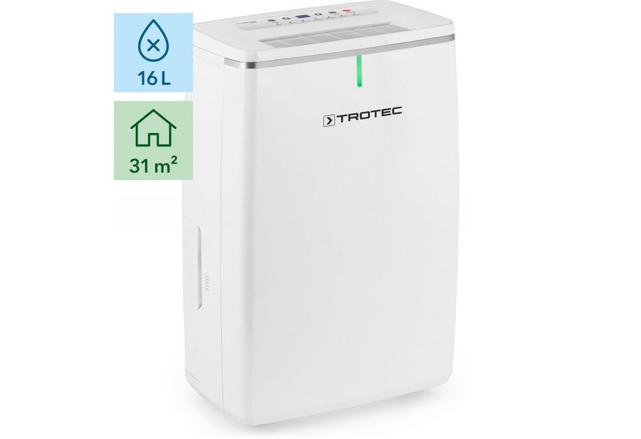 TROTEC Luftentfeuchter TTK 53 E, 2 Gebläsestufen, Wäschetrocknungs-Funktion, Umluftabtauautomatik von TROTEC