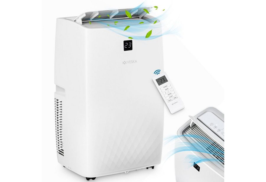 VESKA Klimagerät Klimaanlage Mobil 12000 BTU/h - 3.500 Watt, Monoblock mit WiFi/ App - Fernbedienung, Timer, Luftentfeuchter von VESKA