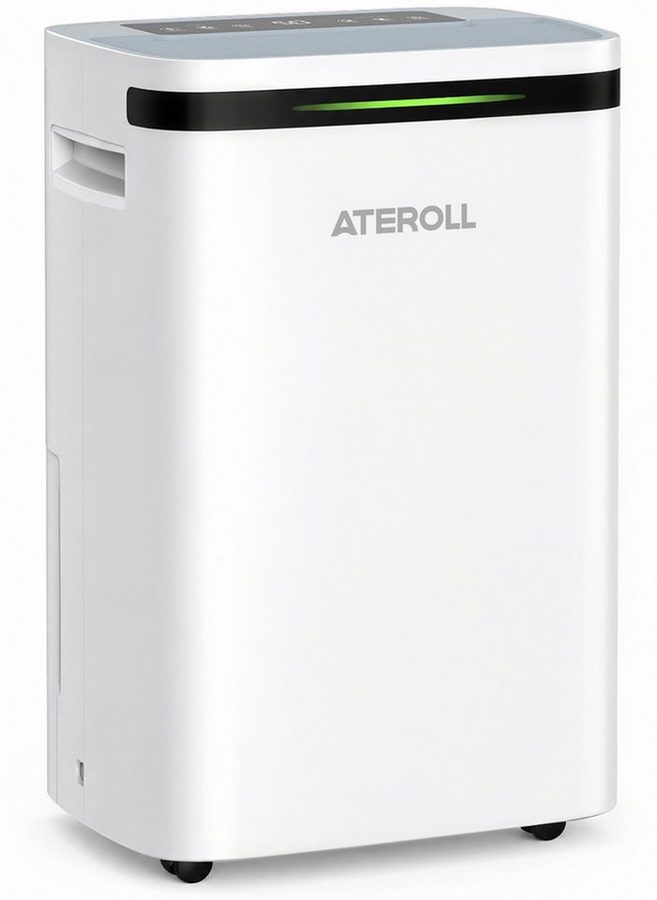 ATEROLL Luftentfeuchter Elektrisch 20L,3 Modi,Leise, - Ideal für die Wohnung & Schlafzimmer, für 180 m³ Räume, Entfeuchtung 20 l/Tag, Tank 2,5 l, Raumentfeuchter Trockner mit 24 Timer,Leise,LED Licht,und 360°-Rollen von ATEROLL