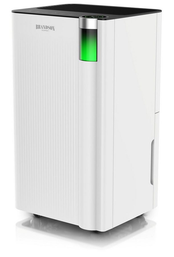Brandson Luftentfeuchter Kompressor, WLAN, 12 L pro 24 h, 2 L Wassertank, bis 25 m², elektrisch, Entfeuchtung 12 l/Tag, Tank 2 l, für Keller, App-Steuerung, Alexa, Timer 1–24 h, 3 Modi, Ablaufschlauch von Brandson