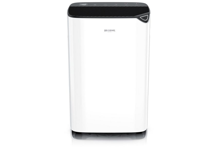 Brandson Luftentfeuchter Kompressor, 20L/24h, Raumentfeuchter, 40m², Automatik, Timer, Entfeuchtung 20 l/Tag, Tank 2.2 l, elektrisch, Ablaufschlauch, zum Wäschetrocknen, 2,2 l Tank, Defrost von Brandson