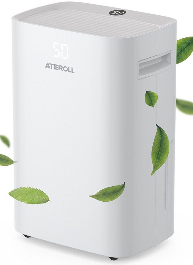 ATEROLL Luftentfeuchter Elektrisch mit Timer, 16L/24H, 25L/24H, leise 36dB Raumentfeuchter, für 215 m³ Räume, Entfeuchtung 25 l/Tag, Tank 5 l, Wäschetrocknung,Schlafmodus,Dehumidifier für Wohnung/Keller von ATEROLL