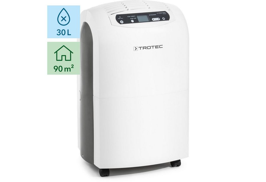TROTEC Luftentfeuchter TTK 100 E mit Heißgas-Abtausystem, Entfeuchtungsautomatik mit Zielwertvorwahl zwischen 30 und 80 % r.F. von TROTEC