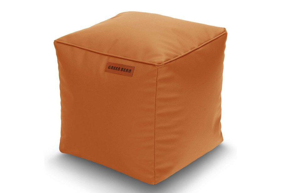 Green Bean Pouf Sitzsack-Hocker Kunstleder Cube eckig (40x40x40cm EPS Perlen Füllung abwaschbarer Bezug, Indoor & Outdoor, Sitzwürfel Sitzkissen Hocker Sitzhocker), die ideale Ergänzung zum Sitzsack von Green Bean