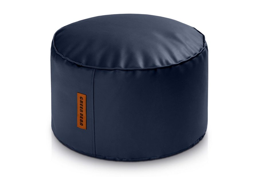 Green Bean Pouf Sitzsack-Hocker Kunstleder Stay rund (Indoor / Outdoor, abwaschbarer Oberfläche & EPS Perlen Füllung, Sitzwürfel Sitzkissen Hocker Sitzhocker), die ideale Ergänzung zum Sitzsack von Green Bean
