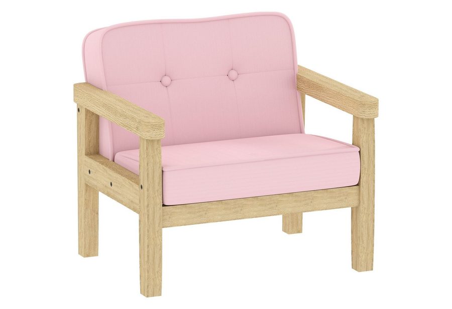 AIYAPLAY Kindersessel Kinder Sessel Kinderstuhl mit Kord-Optik massiven Holzfüßen (Kindersofa, 1-St., gepolsterter Kinderstuhl), für Kinder von 3-8 Jahren, für Kinderzimmer, Spielzimmer, Rosa von AIYAPLAY