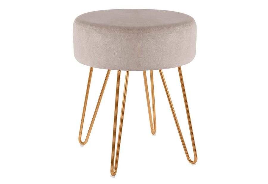Duhome Hocker (9111), Sitzhocker Rund Hocker Samt oder Stoff Lederoptik Schemel Metallbeine von Duhome