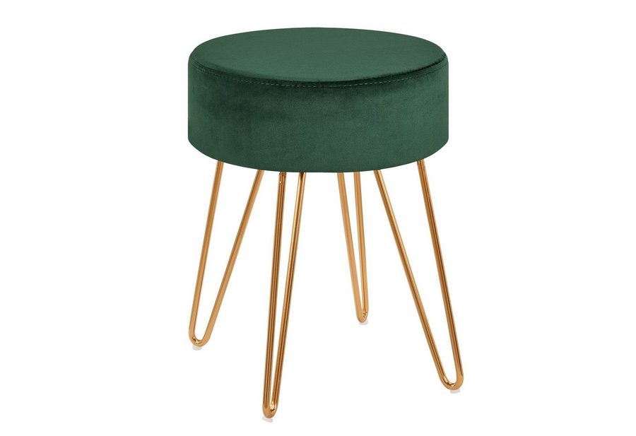 Duhome Hocker (9111), Sitzhocker Rund Hocker Samt oder Stoff Lederoptik Schemel Metallbeine von Duhome