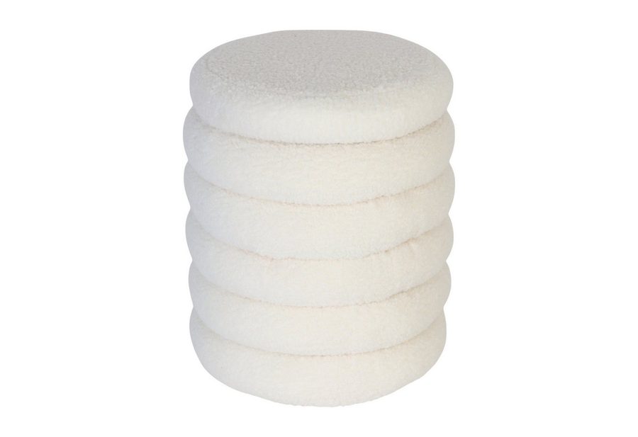 relaxdays Sitzhocker Hocker mit Stauraum Teddystoff (1 St), weiß, M von RELAXDAYS