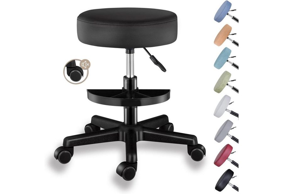 Zedelmaier Hocker Drehhocker Bürohocker Barhocker Arbeitshocker Polsterung, 44-58cm Höhenverstellbarer, Werkzeugablage mit unterteilten Fächern von Zedelmaier