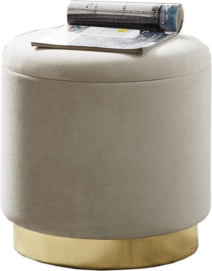 Zedelmaier Sitzhocker rund Hocker Zylindrischer Samthocker Fußbank (Set), mit stauraum von Zedelmaier